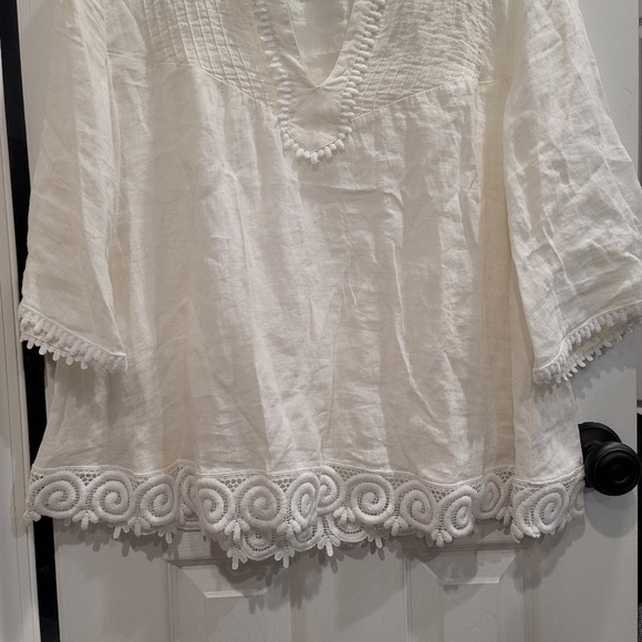 Italy 0039 Linen V-neck Tunic - XS - Picture 4 of 11